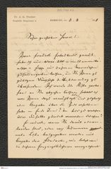 Nachlass Franz Steindachner, Brief von J.G. Fischer an Franz Steindachner (04.04.1878), Inv.Nr. 132.02, Seite 1